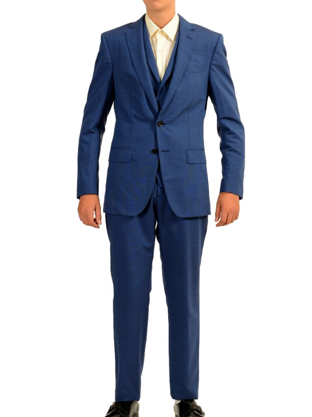 Hugo Boss Men's "Huge5/Ganius5 WE2" Slim Fit Wool Three Piece Suit US 36R IT 46R